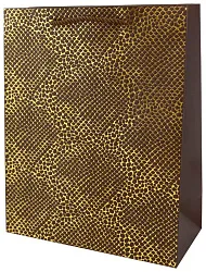 Пакет подарочный ТАМ-ТАМ Змеиная кожа коричневый 26*12*32см арт.EB07M-1