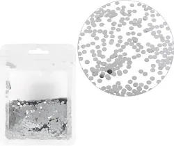 Конфетти ТАМ-ТАМ Кружочки малые 15г 3мм серебро арт.201-4117