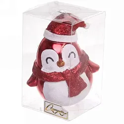 Елочная игрушка СЕРПАНТИН Милый пингвиненок красная