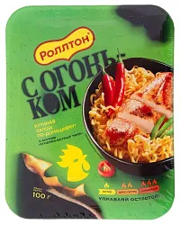 Лапша б/п РОЛЛТОН курица с соусом огненно-острый чили по-домашнему т/у 100г