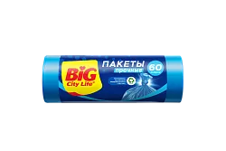 Пакеты для мусора БИГ СИТИ ЛАЙФ синие 60л 20шт