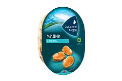 Мидии РУССКОЕ МОРЕ мясо в заливке 180г