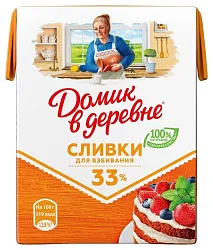 Сливки ДОМИК В ДЕРЕВНЕ стерилизованные бзмж 33% 200г