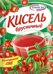 Кисель ТРАПЕЗА брусничный 100г м/у