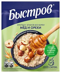 Каша 5 злаков БЫСТРОВ мед орех м/у 40г