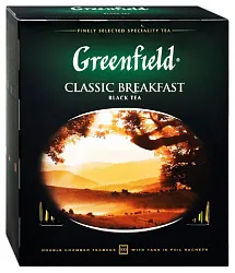 Чай ГРИНФИЛД Классик Брекфаст черный 100пак