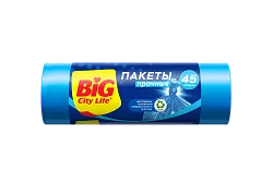 Пакеты для мусора БИГ СИТИ ЛАЙФ синие 45л 20шт