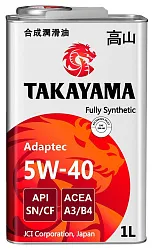 Масло ТАКАЙАМА Адаптек SAE 5W-40 API A3/B4 SN/CF синтетика ж/б 1л
