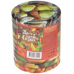 Крышка для консервирования ДАЧНЫЙ СЕЗОН Твист Д100мм в ассортименте 10шт арт.25797