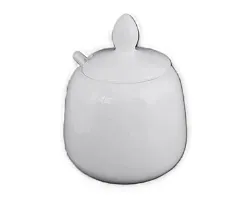 Сахарница НАТАМ фарфоровая белая с ложкой 230мл арт.022 5030-13