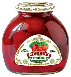 Клубника ЗОЛОТАЯ ДОЛИНА в легком сиропе ст/б 580мл