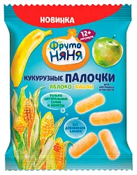 Кукурузные палочки ФРУТОНЯНЯ яблоко банан 20г
