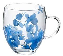 Кружка стеклянная Цветы 250мл термо арт.536280