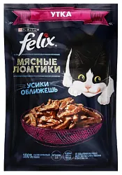 Корм для кошек ФЕЛИКС Мясные ломтики утка 75г