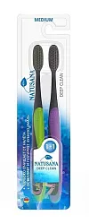 Зубная щетка НАТУСАНА Дип клин средняя 1+1шт