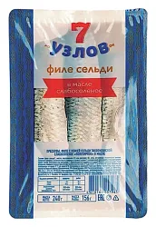 Сельдь 7 УЗЛОВ филе в масле с/с 240г