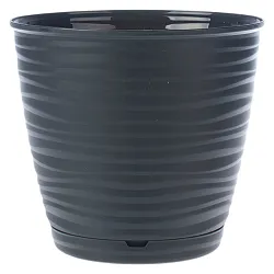 Горшок для цветов Саффрон черный 9.1л с поддоном арт.516582