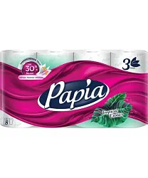 Туалетная бумага ПАПИА Тропическая экзотика 3сл 8рул