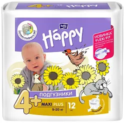 Подгузники БЕЛЛА ХЭППИ макси плюс 9-20кг 12шт