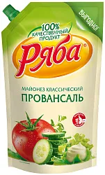 Майонез РЯБА Провансаль классический 50.5% д/пак 350г
