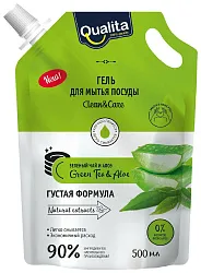 Средство для мытья посуды КВАЛИТА Зеленый чай и алое д/пак 500мл