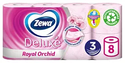 Туалетная бумага ЗЕВА Делюкс орхидея 3сл 8рул