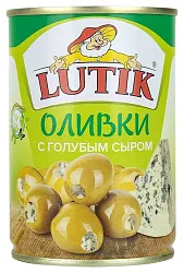 Оливки ЛЮТИК с голубым сыром ж/б ключ 280г