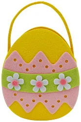 Корзинка Пасхальное яйцо 20см желтая арт.220-0385