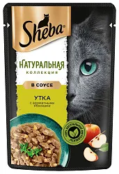Корм для кошек ШЕБА Натуральная коллекция с уткой и яблоком в соусе 75г