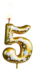 Свеча тортовая ОСЗ Звездочки цифра 5