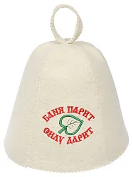 Шапка банная БАННЫЕ ТРАДИЦИИ Баня парит-силу дарит!