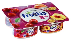 Йогуртный продукт ФРУТТИС Суперэкстра вишня персик маракуйя бзмж 8% 115г