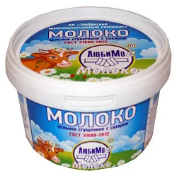 Сгущенное молоко ЛЮБИМО цельное с сахаром бзмж пэт 730г