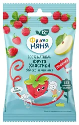 Фруктовые кусочки ФРУТОНЯНЯ ФрутоХвостики яблоко-земляника м/у 15г