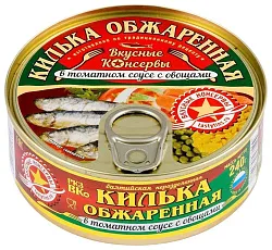 Килька ВКУСНЫЕ КОНСЕРВЫ Балтийская обжаренная с овощами в т/с ж/б ключ 240г