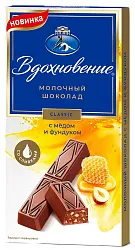 Шоколад ВДОХНОВЕНИЕ молочный мед фундук 100г