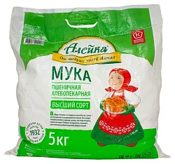 Мука АЛЕЙКА пшеничная в/с м/у 5кг