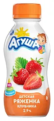 Ряженка АГУША клубника бзмж 2.9% 180г