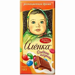 Шоколад КРАСНЫЙ ОКТЯБРЬ Аленка с разноцветным драже 75г