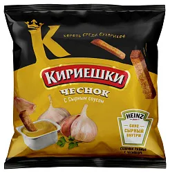 Сухарики ржаные КИРИЕШКИ чеснок с сырным соусом 85г