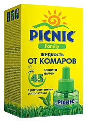 Жидкость для фумигатора ПИКНИК Фэмили от комаров 45 ночей 30мл
