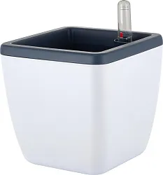 Горшок для цветов ИНГРИН Минчен квадратный Белоснежный жасмин с автополивом 1.5л арт.IG622311048