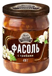 Фасоль СЕМИЛУКСКАЯ ТРАПЕЗА с грибами в т/с ст/б 470г