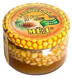 Мед ИЗ ОВСЯННИКОВО Алтайский натуральный с кедровым орехом ст/б 200г