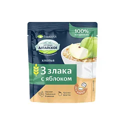 Каша ГУДВИЛЛ хлопья 3 злака с яблоком м/у 40г