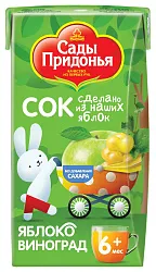 Сок САДЫ ПРИДОНЬЯ виноград яблоко 125мл