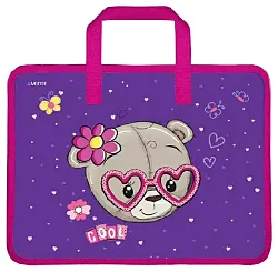 Папка для тетрадей ДЕВЕНТЕ Мишка А4 с ручками 33.5*26см