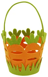 Корзина пасхальная Морковь 14*10.5см круглая фетровая с ручкой арт.23408