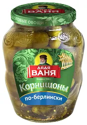 Огурцы ДЯДЯ ВАНЯ корнишоны по-берлински ст/б 355г