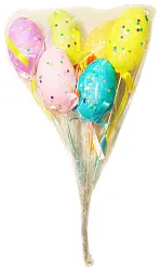 Декор пасхальный СФЕРА Яйца на палке блеск 6см 6шт арт.3-0890
